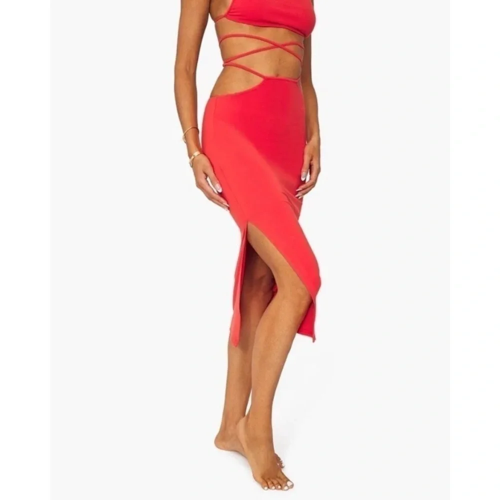 WeWoreWhat Cut out Midi Skirt